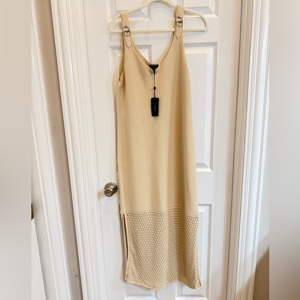 NWT Rag & Bone Georgia Cream Cotton-Blend Midi Dress - Picture 4 of 14